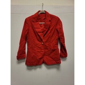 L'Abeille Beeline Designer Collection Blazer Red Jacket Womens Career Size